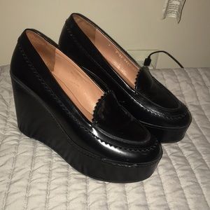 Robert Clergerie black wedge loafers
